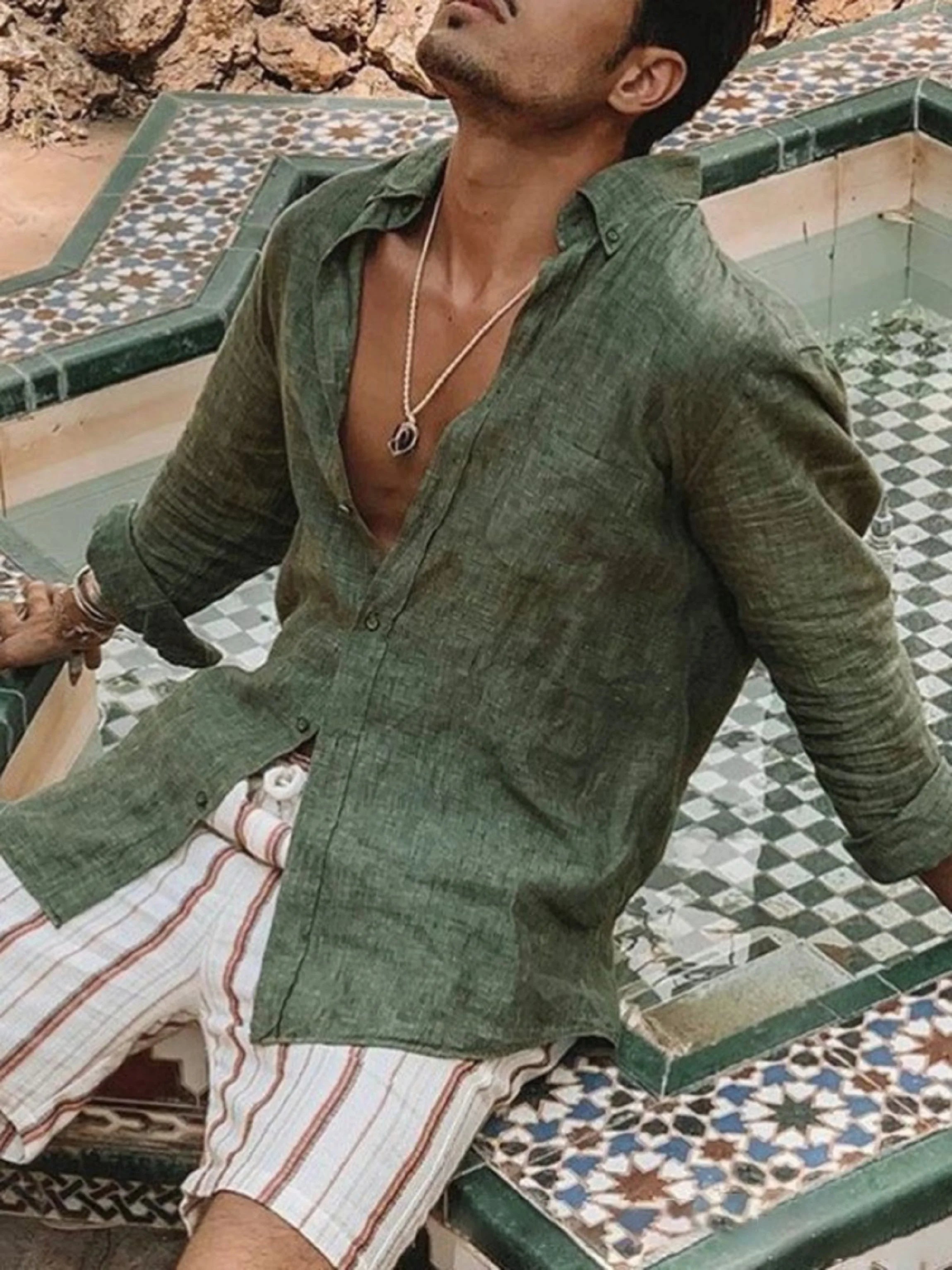 long-sleeved shirt for man