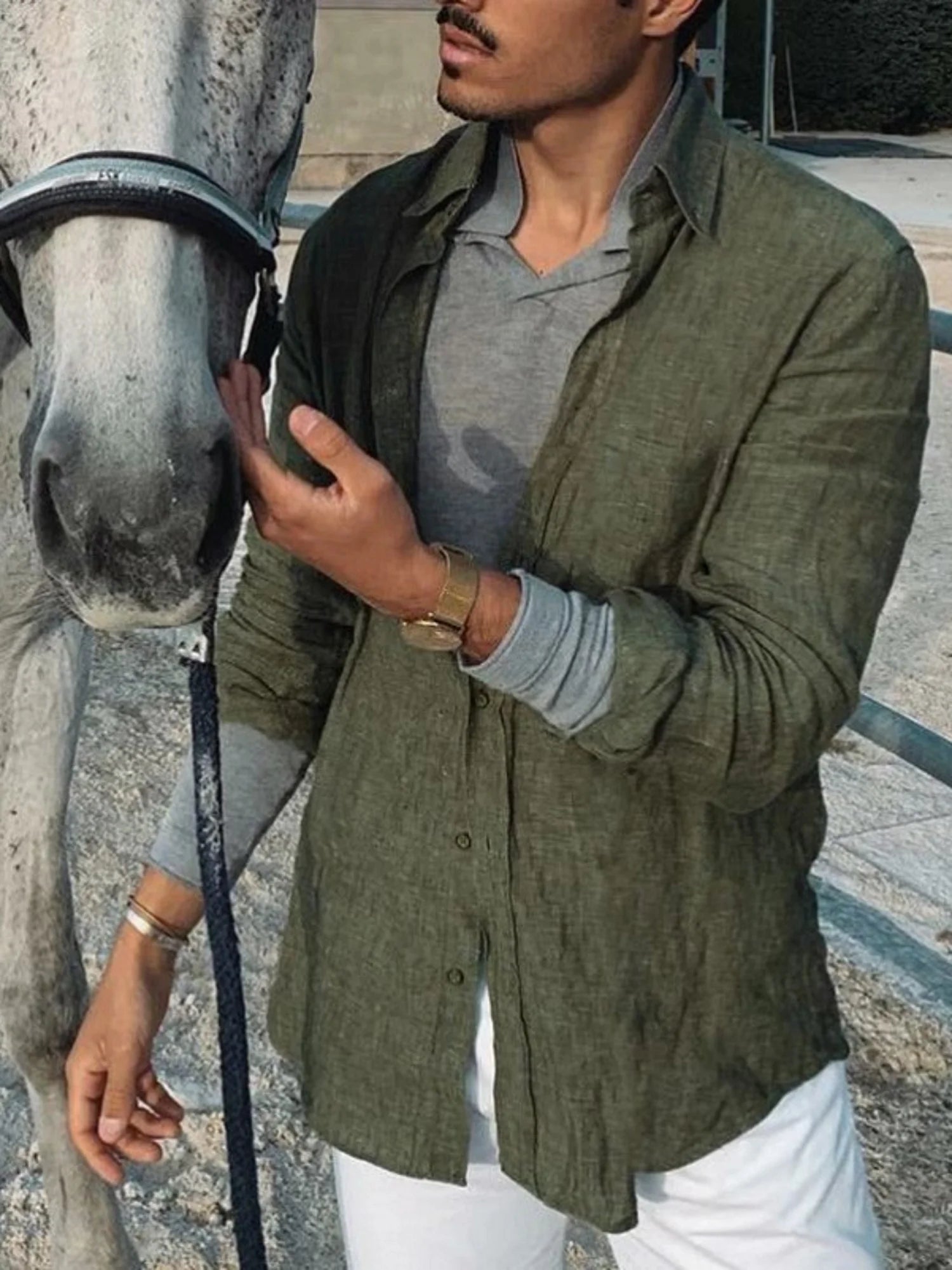 long-sleeved shirt for man