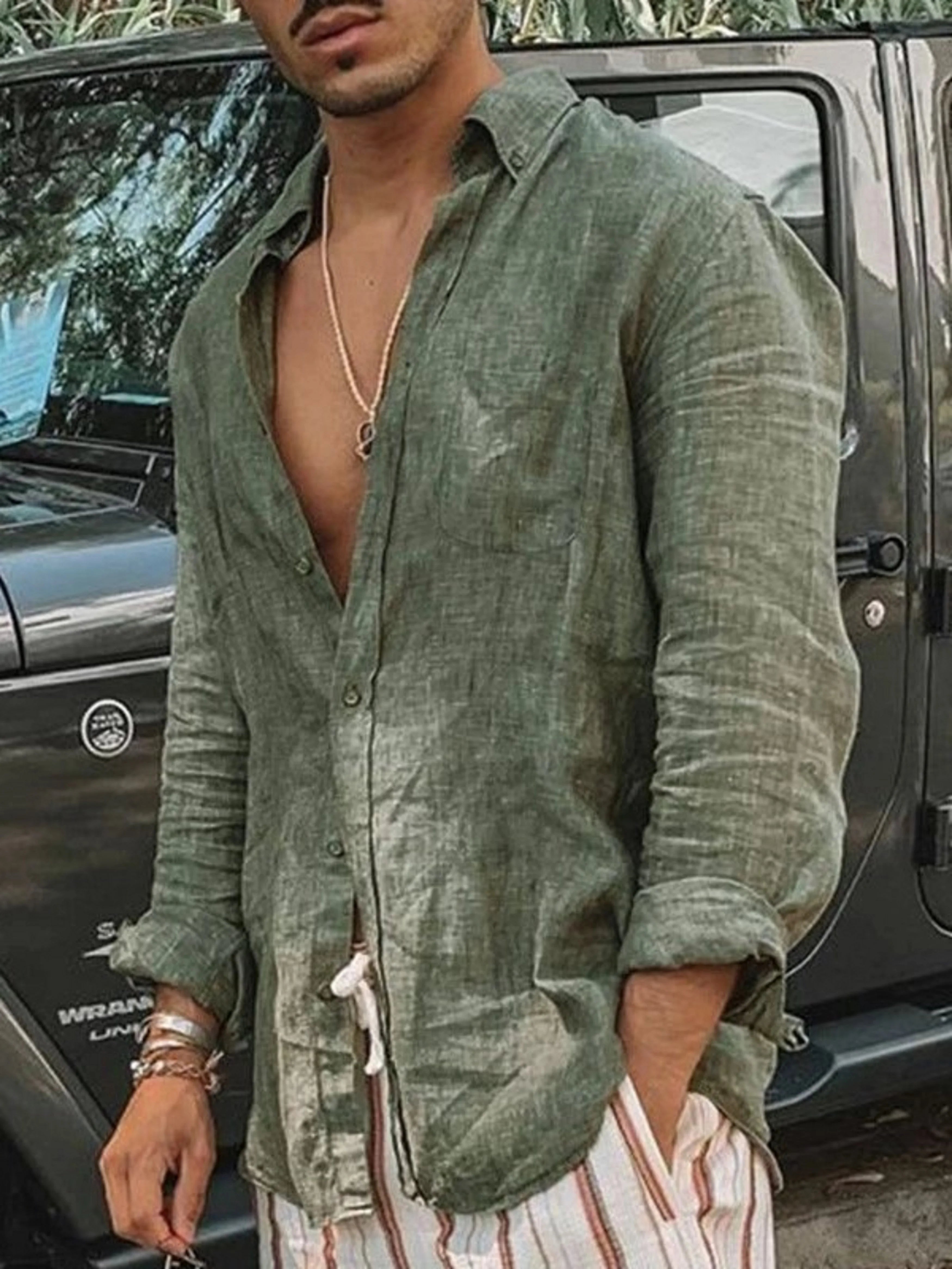 long-sleeved shirt for man